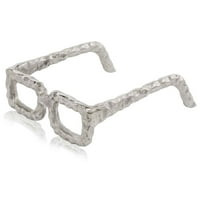 Skulptura od sirovih srebrnih teksturiranih kvadratnih naočala