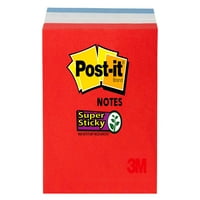 Post-IT Super ljepljive bilješke, crveni, bijeli i plavi paket, 3 3