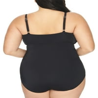 Ženski kupaći kostim Plus Size s crnim naborima u donjem dijelu