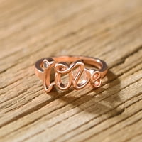 Peermont 18K ružičasti zlato pozlaćeni kurzivni ljubavni prsten