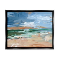 Sažetak plaže nautički krajolik krajolik slika Jet Crni uokvireni umjetnički print zid umjetnosti