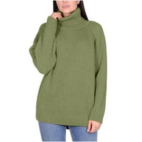 Ženski pulover s okruglim vratom džemper Duksevi casual dolčevita džemper vrhovi svečani džemper pleteni pulover s visokim ovratnikom