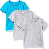 Majice za malu djecu i malu djecu s kratkim rukavima od pamuka, Majica s okruglim vratom od dresa, tirkizna boja
