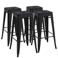 Alden Design 30 Metalno slaganje stolice bez backless, crne