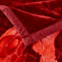 Suvremena crvena tiskana poliesterska reverzibilna deka za krevet kraljica