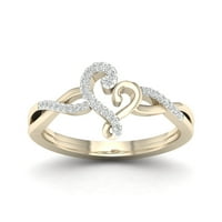 1 10CT TDW Diamond 10K žuto zlato Sažetak srca modni prsten