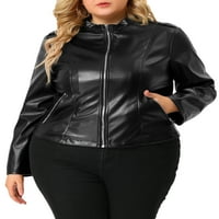 Jedinstveni prijedlozi ženske motociklističke jakne Od PU kože s džepom s patentnim zatvaračem Plus veličine