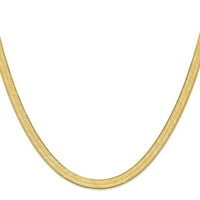 Svileni lanac ogrlice od riblje kosti od 14k žutog zlata -18