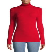 Ženski džemper od dolčevite s zaobljenim ramenima u američkom stilu