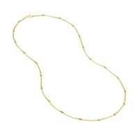 14K žuto zlato ženska ogrlica 18 Rolo lančana W Disco perle