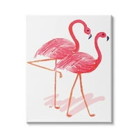 Stupell Industries Tropical Pink Flamingo par ptičjeg para minimalan, 20, dizajn Andi Metz
