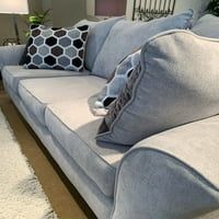 Kauč s jastučnicom od tkanine u meniju i kauč za dva menija u srebrnoj boji