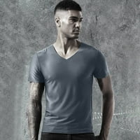 Muške majice ljetne prozračne ledene svilene majice za fitness kratkih rukava s izrezom u obliku slova A