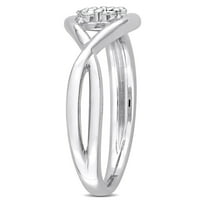 Miabella ženski dijamantni naglasak Sterling Silver Infinity obećanje prsten