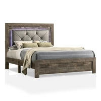 Namještaj Amerike Emlyn rustikalni drveni drveni platformski krevet, kralj, prirodni ton