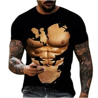 Muška grafička majica, moderan ležerni ljetni gornji dio s okruglim vratom i kratkim rukavima, fitness majica s digitalnim tiskom