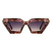 Geometrijske trapezne Sunčane naočale modernog kroja s draguljima hrabar stil UV smeđa ljubičasta nijansa