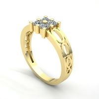 Muški ovalni klasični prsten za godišnjicu zaruka s prirodnim dijamantom okruglog reza od 0,2 karata u čvrstom ružičastom, bijelom