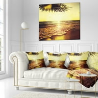 Dizajnirati bistro žutoj tropskoj obali - jastuk za bacanje morske obale - 16x16