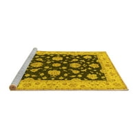 Tvrtka alt strojno pere pravokutne tradicionalne perzijske prostirke žute boje za unutarnje prostore, 7 '9'