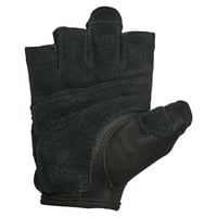 Ženske rukavice za dizanje utega od elastične mreže s kožnim dlanom, crne, velike