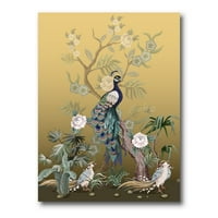 DesignArt 'chinoiserie s peonijima i pticama vi' tradicionalno platno zidna umjetnička tiska