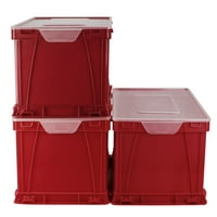 Skladišna kocka za pohranu, prijenosna kutija za arhiviranje, Crvena, 3 pakiranja