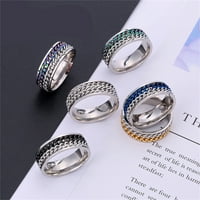 Prstenovi za žene Europski prstenovi i prstenovi od lanca od titana, Modni Dvostruki Američki prstenovi za okretanje, prstenovi s