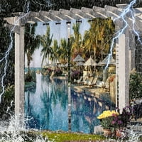 2. vodootporne zavjese Vanjska zavjesa luksuzne zavjese s ušicama za trijem toplinski izolirana ploča zatamnjenje dvorišta vanjski