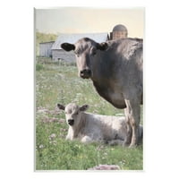 Seoska farma goveda i teladi u Stupelli, livadske životinje i insekti, fotografija, zidna ploča, umjetnički tisak bez okvira, zidna