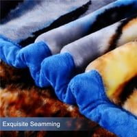 Zimska wram plišana runa korejska meksička deka za krevet cvjetna životinja tiskana teška debela 10 lbs ply kralj 86 x92