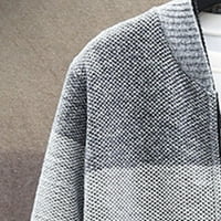Muški casual pleteni debeli džemper s dugim rukavima u boji s patentnim zatvaračem s ovratnikom, topla jakna obložena runom