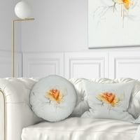 Dizajnerska skica žute ruže na bijelim leđima-Cvjetni jastuk - 12.20