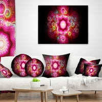 Designart svijetlo ružičasta fraktalni cvijet - Sažetak jastuka za bacanje - 12x20