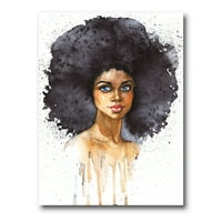 DesignArt 'Portret Afro American Woman' Modern Canvas Wall Art Print