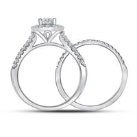 Komplet vjenčanih prstenova od bijelog zlata od 14 karata s 1 karatnim okruglim dijamantom
