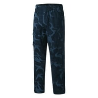 + Muške modne casual široke pamučne hlače prevelike veličine s džepom na vezanje, maskirne hlače s elastičnim strukom, hlače općenito,