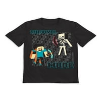 Minecraft Boys Mode Survival Mode Grafičke majice 2-pack, veličine 4-18