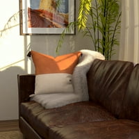 Poklopac jastuka za bacanje, 18 ”18”, smeđa i posteljina, teksturalna polovica fau kože i pola fau lanenog modernog izgleda stvarajući