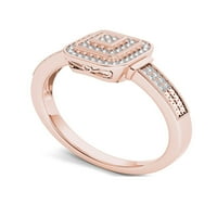 Zaručnički prsten od ružičastog zlata od 10 karata s dijamantnim grozdom od MD. MD. kvadratni dvostruki Halo