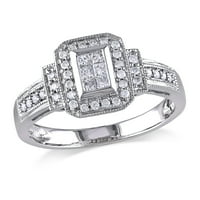 Ženski zaručnički prsten od 14 karatnih dijamanata okruglog reza od bijelog zlata