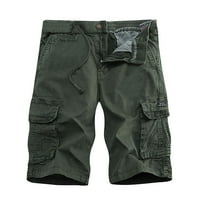 Muške kratke hlače na rasprodaji Ljeto na otvorenom Ležerne jednobojne sportske kratke hlače s džepovima na kopčanje