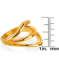 Podijeljeni pojas Zlatni obloženi prsten od nehrđajućeg čelika