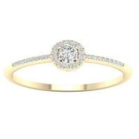 Imperial 1 5CT TDW Diamond 10k žuto zlato ovalni dijamantski halo obećanje prsten