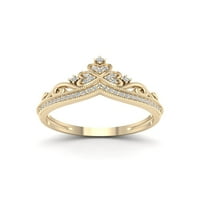 modni prsten od žutog zlata od 10 karata s dijamantom od 18 karata