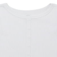 Wonder Nation Girls Gumb Front Rib majica, 2-pack, veličine 4- & Plus