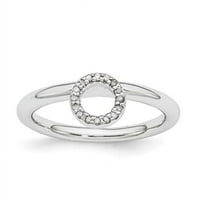 Halo Diamond Sterling Silver Rhodium prsten