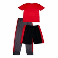 Cheetah Boys majica, jogger hlače i kratke hlače atletske odjeće, 3-komad seta, veličine 4-18