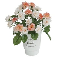 16 Umjetna svilena breskva ružičasta multi glava Mini ruža miješani grm