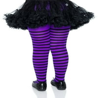 Djevojke crne i ljubičaste prugaste neprozirne tajice Halloween dodatak za kostime, način slavlja, veličine m